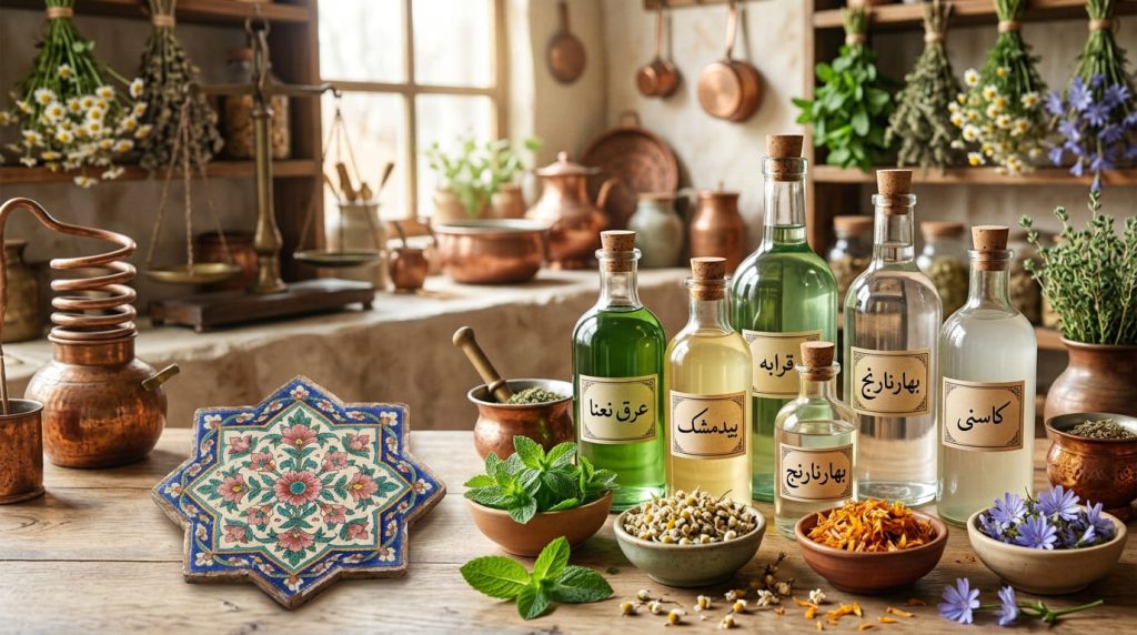 عرقیات گیاهی، از دیرباز در فرهنگ و طب سنتی ایران جایگاه ویژه‌ای داشته‌اند